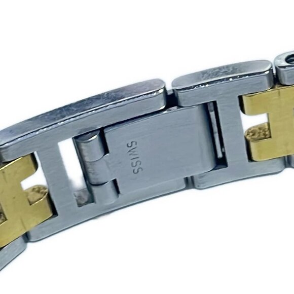 Auth HERMES Larry - 6***** Silver Gold Women's Wrist Watch - Picture 4 of 5